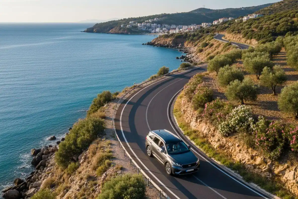 Карта с маршрут от България до Кемер