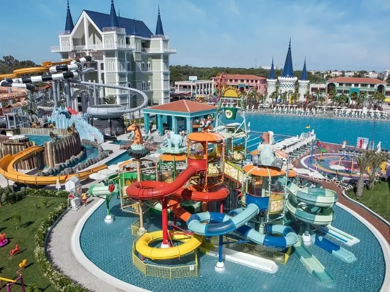 Huge and exciting aquapark at Granada Luxury Belek, Antalya